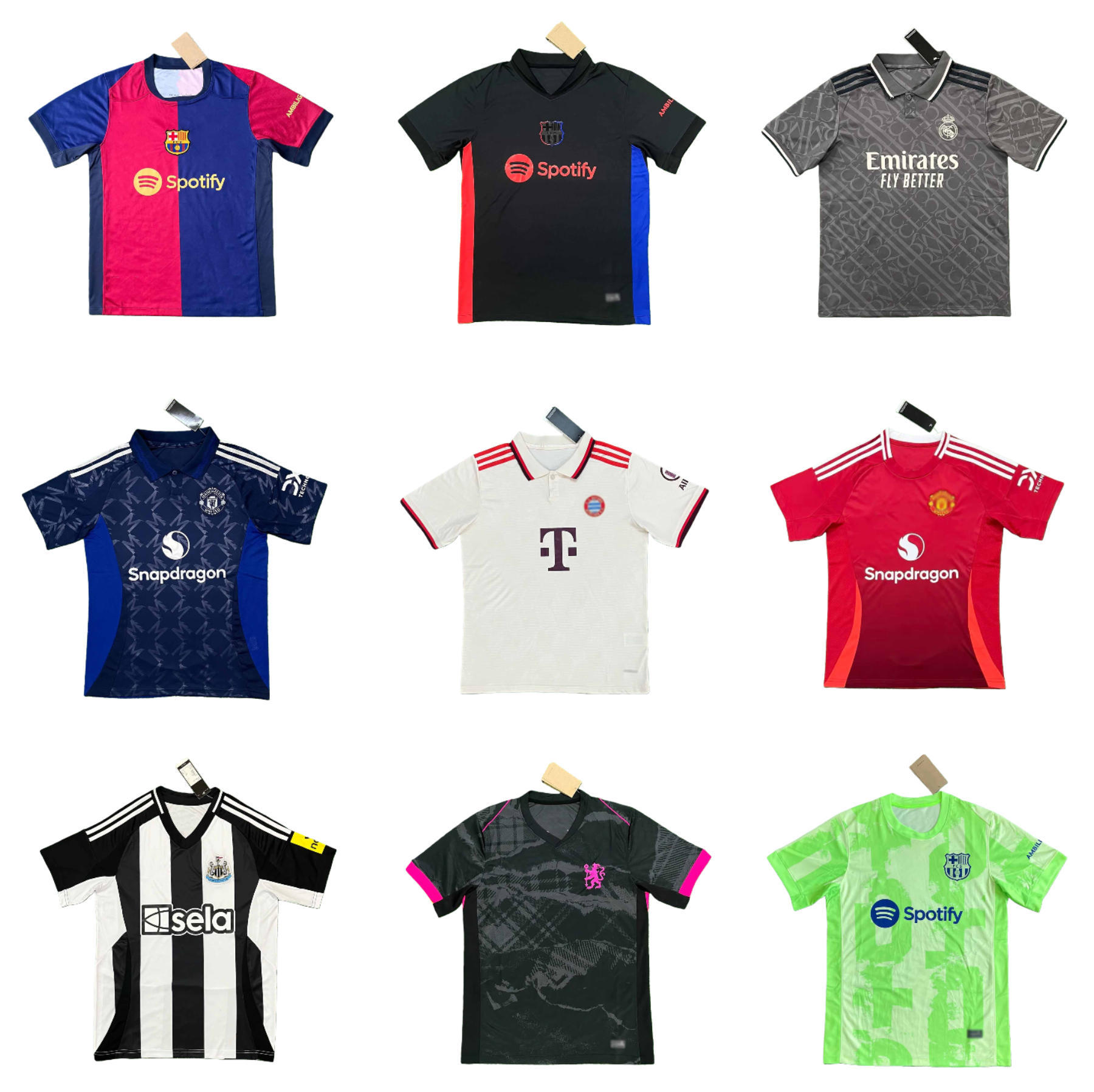 2425 Barcelona Fan Short-Sleeved Thai Version Football Jersey Ac Paris Old Style Football Jersey Manchester United Jersey in Stock QC 照片，来自 1688 Qualit.ly