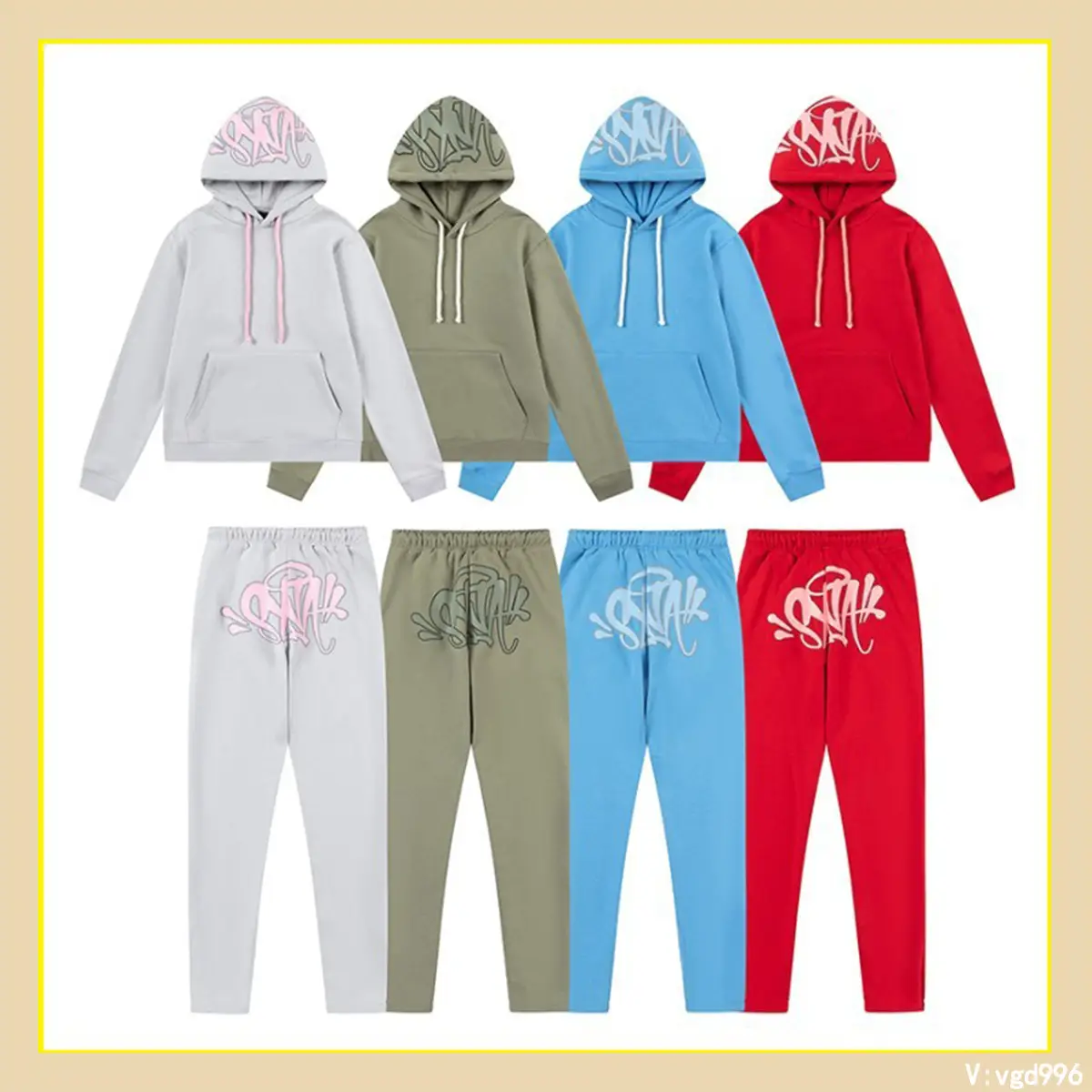Cross-Border Foreign Trade Spot Autumn and Winter New European and American Hip-Hop Street Men's and Women's Trendy Hoodies Sweatshirts Long Pants Suits