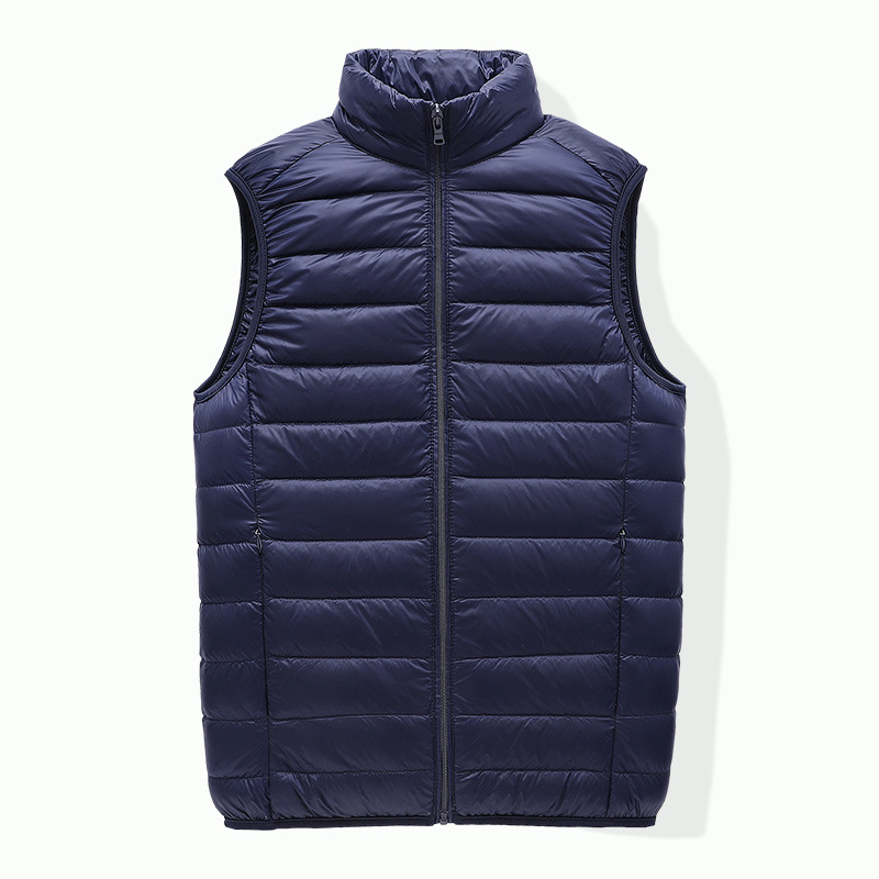 Cross-border Down Vest Men's 2022 Autumn and Winter New Casual Fashionable Vertical Collar Lightweight Warm Vest Cardigan Jacket