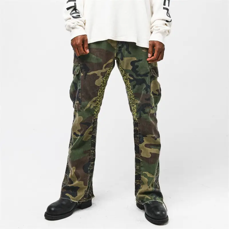 Gallery Dept. Camouflage Pants American Style High Street Graffiti Trendy Outdoor Tooling Casual Loose Micro Trousers