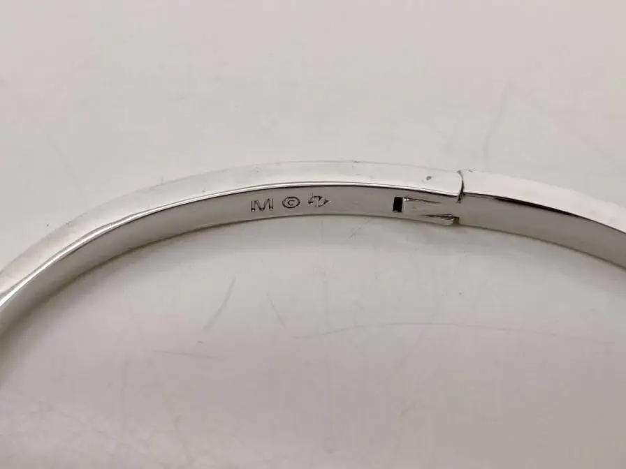 M O 4 Silver Open Bracelet