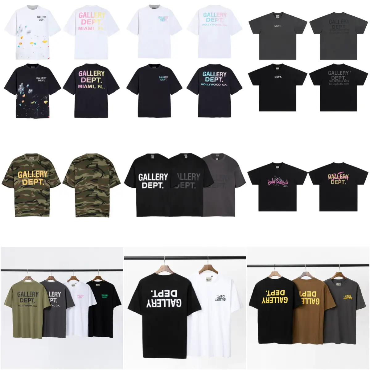 Classic Letter Logo Gradient Printed Loose Couple Round Neck Short-Sleeved T-Shirt