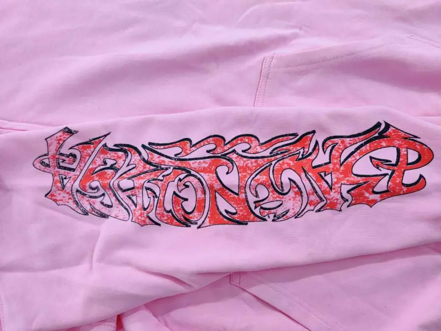 (in Stock) 24Ss Double Zipper Pink Flame Sweatshirt
