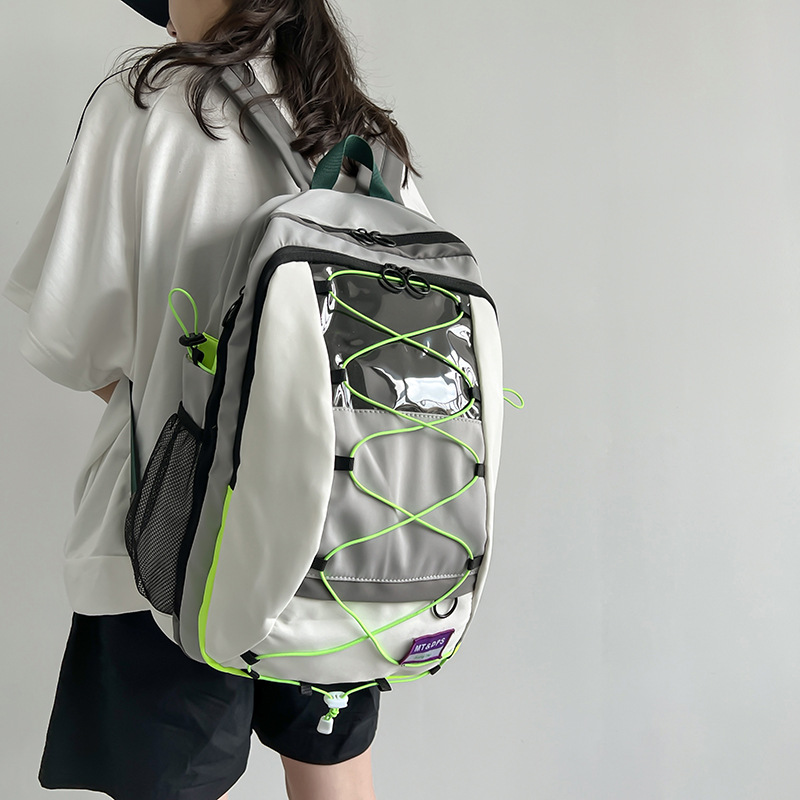 Japanese-Style Student Backpack for Girls, Ins-Style Double-Shoulder Bag with a High-End Feel, Suitable for Sports and Travel, Large Capacity Waterproof Nylon Backpack