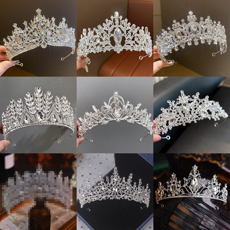 Super Flash Full Diamond Princess Queen Crown Hair Hoop Bride Wedding Banquet Head Crown Light Luxury High-end Elegant Hair Accessories for Women