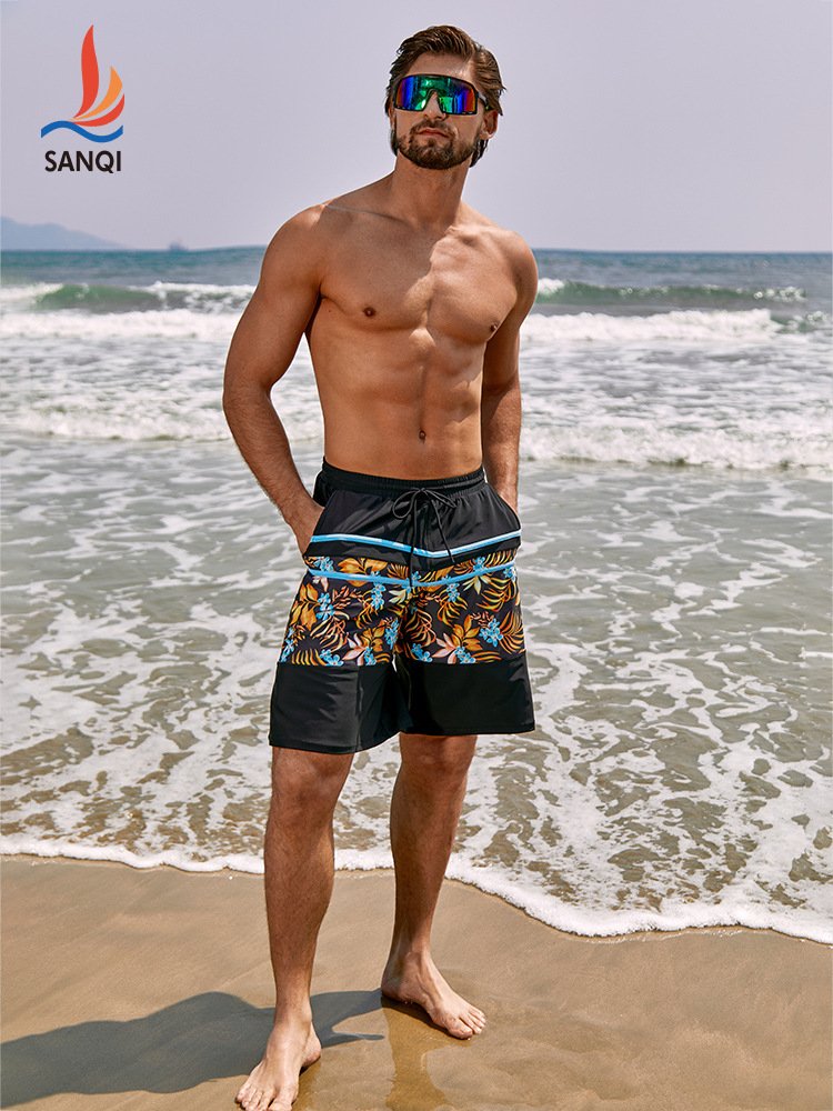 Sanqi Beach Pants Men's 2024 New Five-point Anti-embarrassment Quick-dry Water Loosen Hot Spring Swimming Pants
