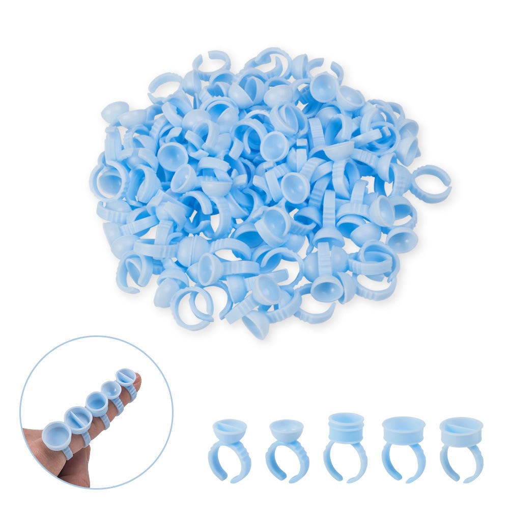 Eyelash grafting glue tattoo finger holder disposable soft silicone pigment segmentation ring Cup tattoo supplies tool