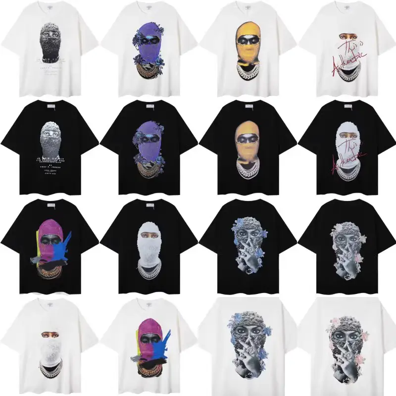 American IH NOM UH NIT strange things masked man Trendy short sleeve Men ins high street summer T-shirt women