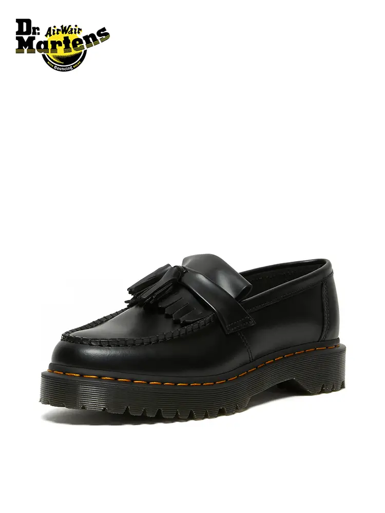 Dr.Martens Martin Adrian Bex Men's and Women's Autumn Plaid Slip-On Heightening Small Thick-Soled Women's Loaf Leather Shoes