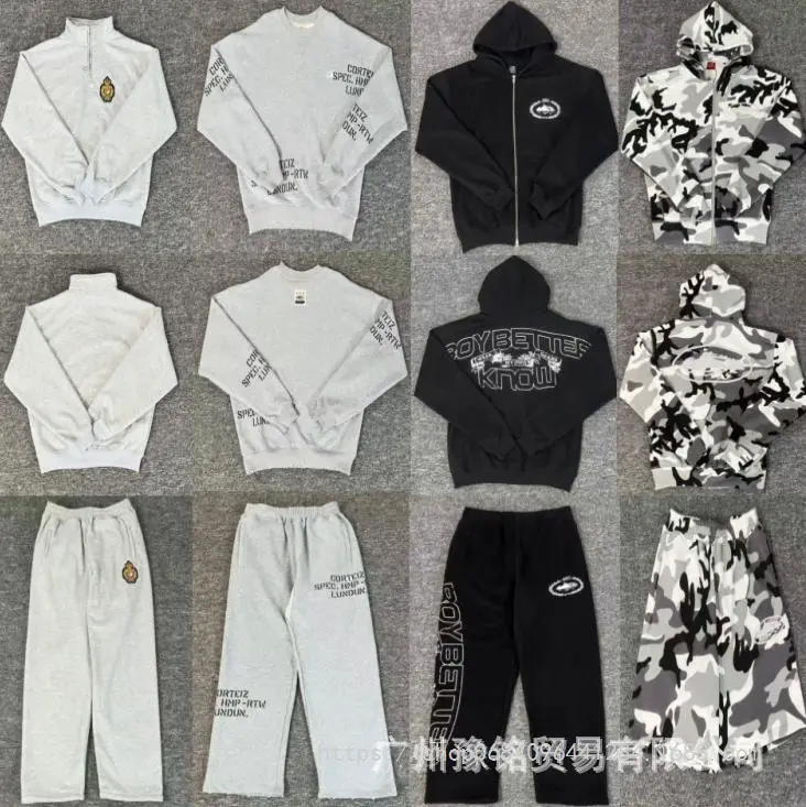Cross-Border 25Ss Alcatraz Letter Print Men's and Women's American High Street Trendy Hoodie Sweatshirt Hoodie Sweatpants Suit