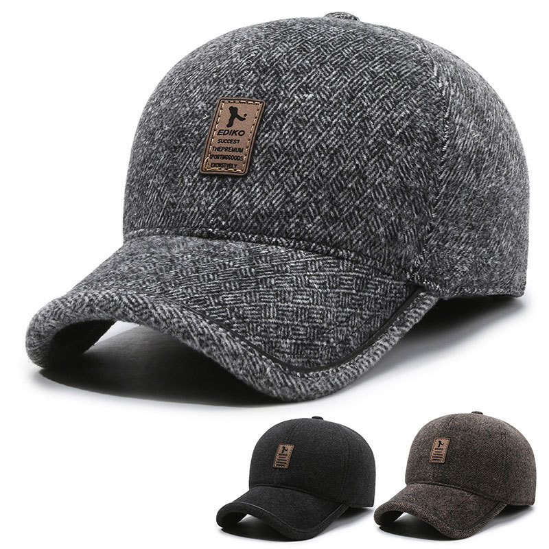 Hat Men's Winter Middle-aged and Elderly Dad Warm Baseball Cap Old Man Grandpa Autumn and Winter Ear Protection Old Man Cotton Cap