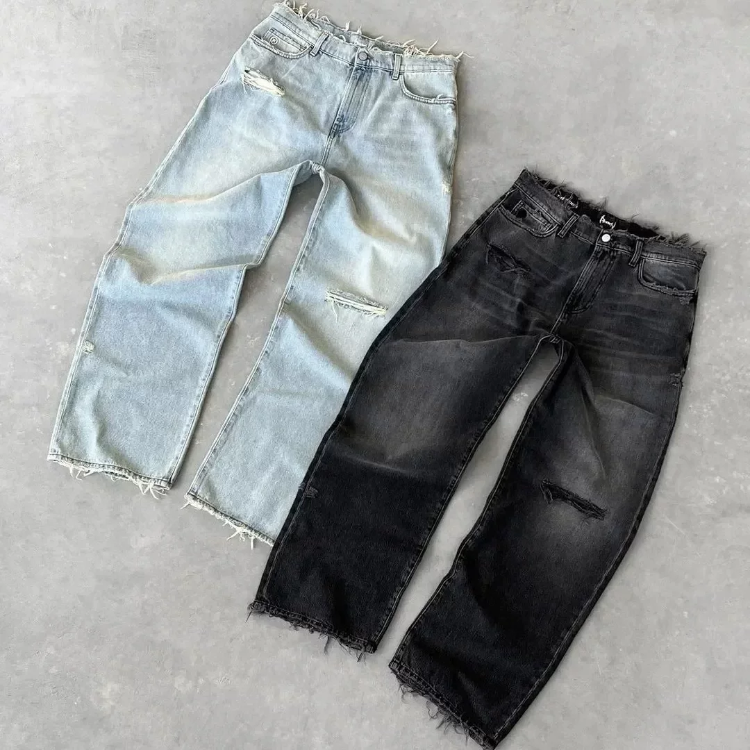 Y2K Baggy Jeans Women Trendy Casual Lady Denim Pants Women's Jeans QC 照片，来自 TAOBAO Qualit.ly