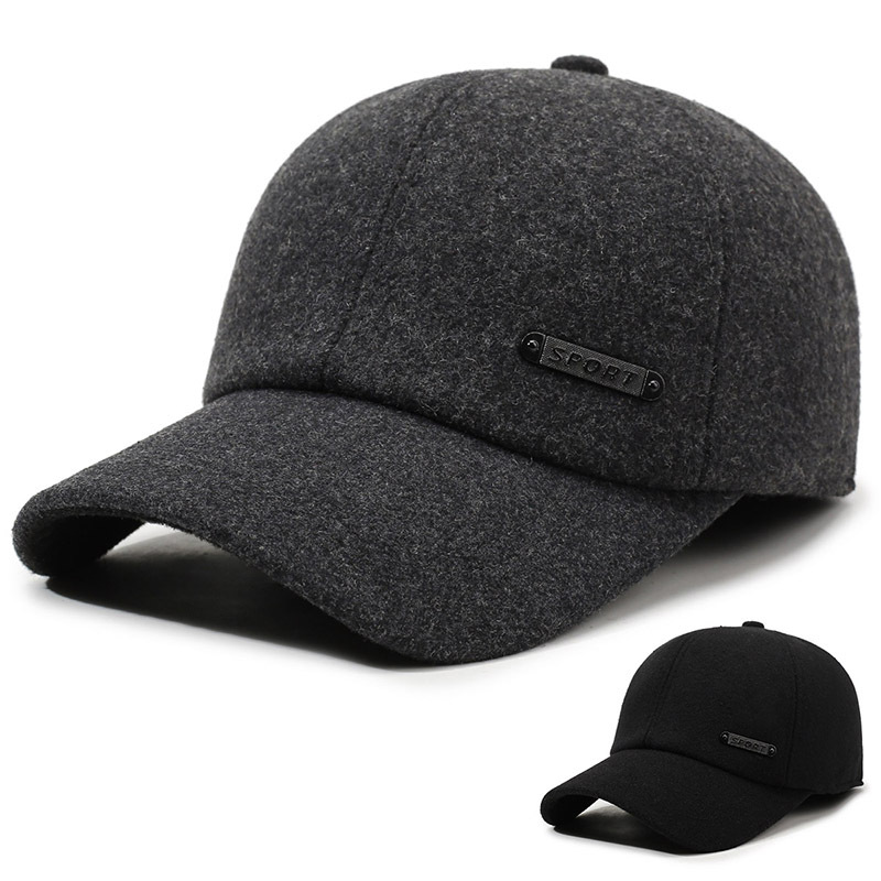 Men's Winter Hats for Elderly, Dad, Grandpa, Thickened Warm Ear-Protecting Baseball Cap for Middle-Aged and Seniors