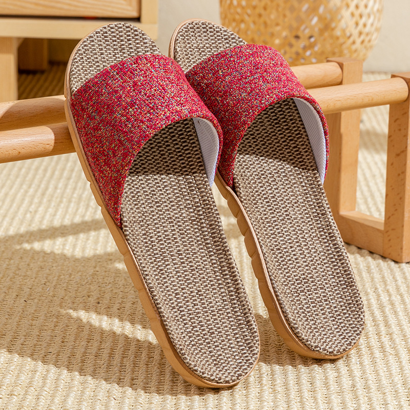 Linen Slippers Home Thick Bottom Straw Men's and Women's Slippers Home Indoor Non-slip Non-smelly Foot Summer Wholesale