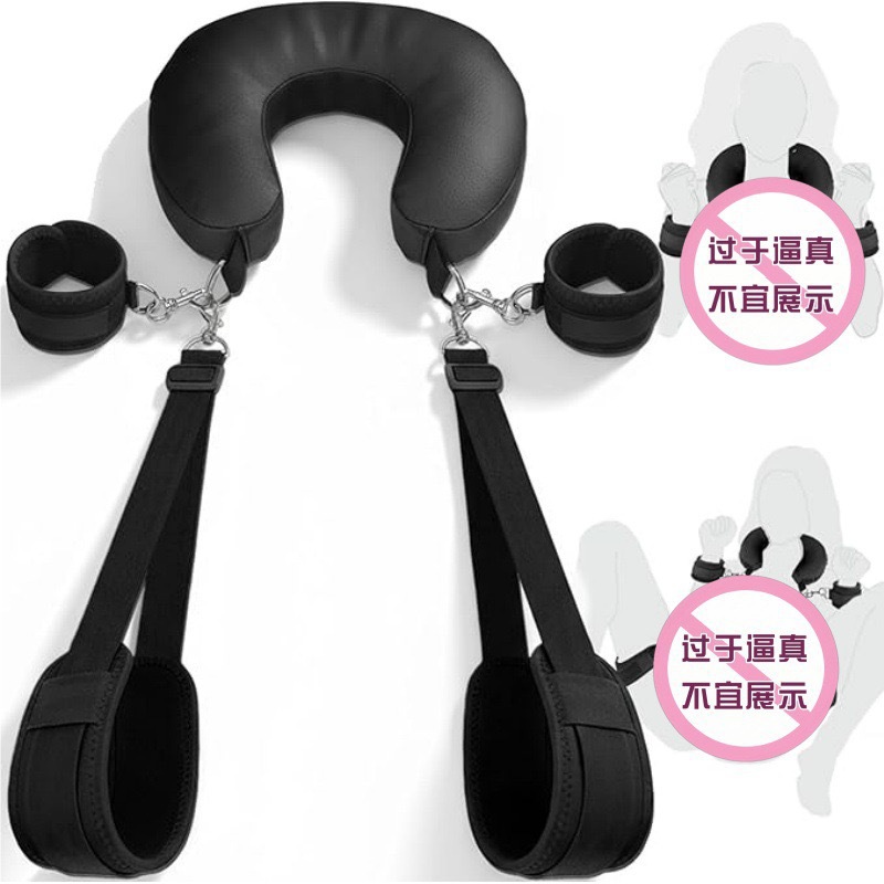 Sm Adult Comfort Pillow Pad, Fun Leg-Splitting Straps, Hand and Foot Cuffs, Couple's Sex Position Restraint Straps, Sex Products