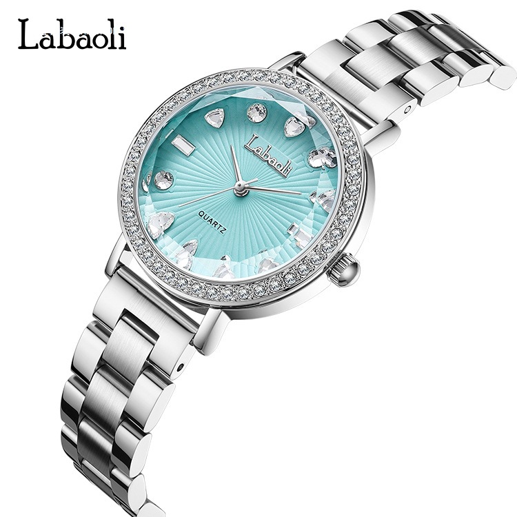 Labaoli High-End Diamond-Encrusted Tiktok Women's Watch, Cross-Border Hot-Selling Steel Band Waterproof Quartz Watch for Women