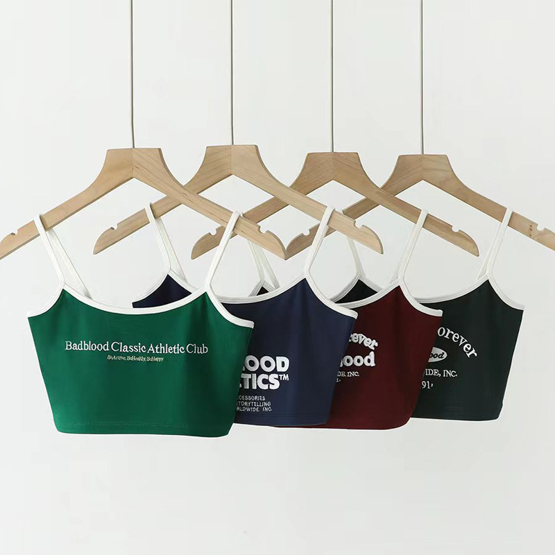 Badblood Bcac Series Sexy Camisole Women's Short Embroidered Tube Top Niche Bottoming Top for Women