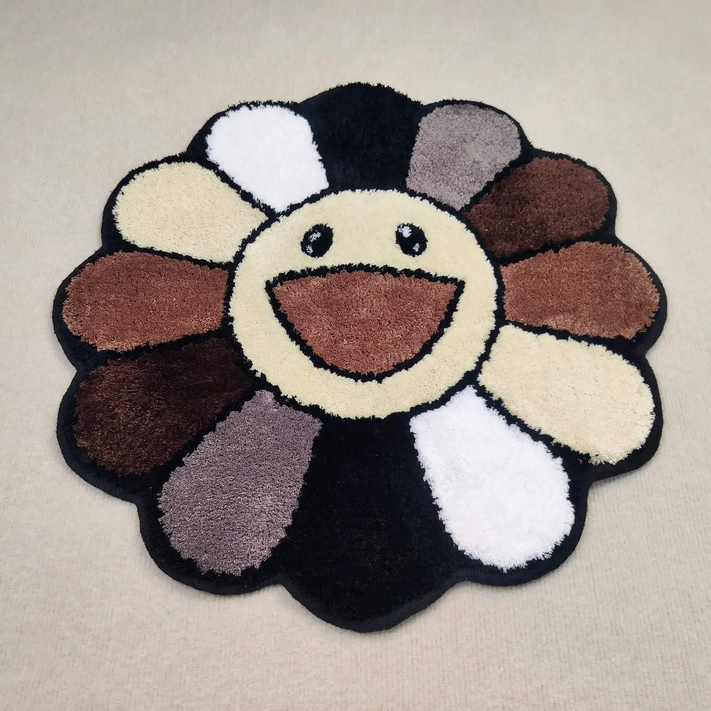 Japanese Embroidered Knitted Sunflower Circle Plush Tufted Carpet Living Room Room Balcony Bedroom Modern Simple