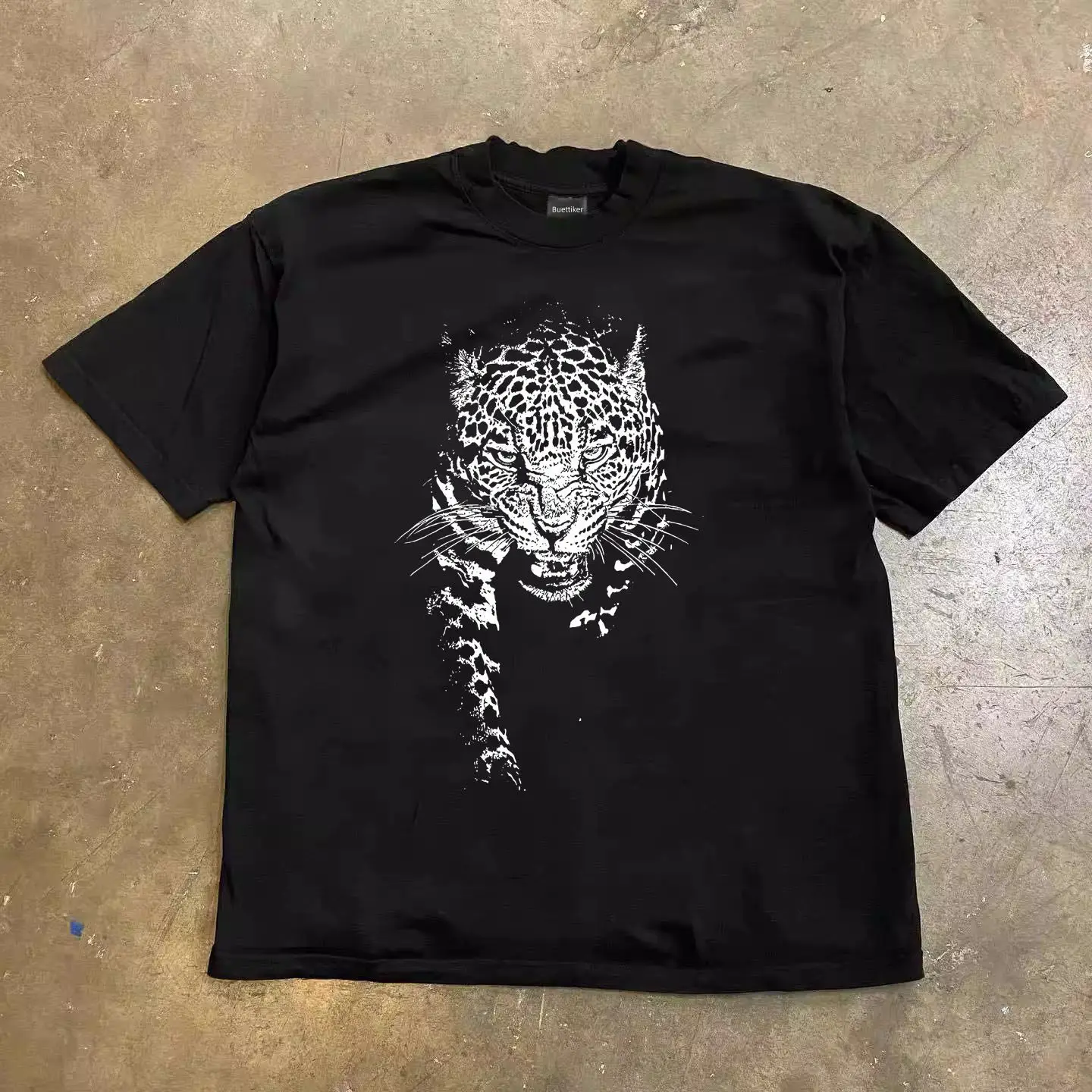 Buettiker American Retro 2026 Summer New Animal Print Short-Sleeved T-Shirt Men's and Women's Casual Cotton Tops