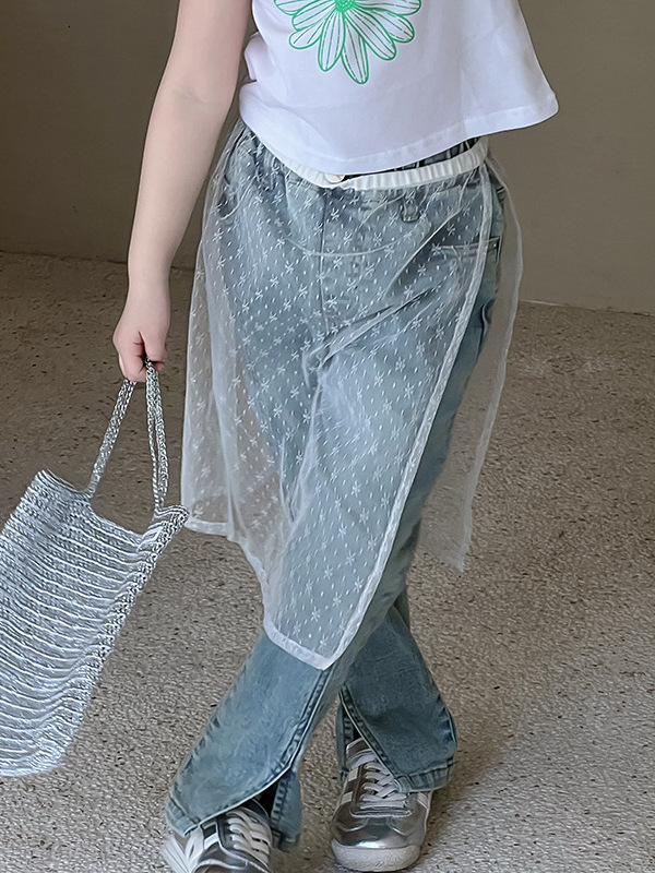 Trendy Girls' Skirts 2026 Summer New Korean Style Fashionable Half-Skirts for Children and Older Kids