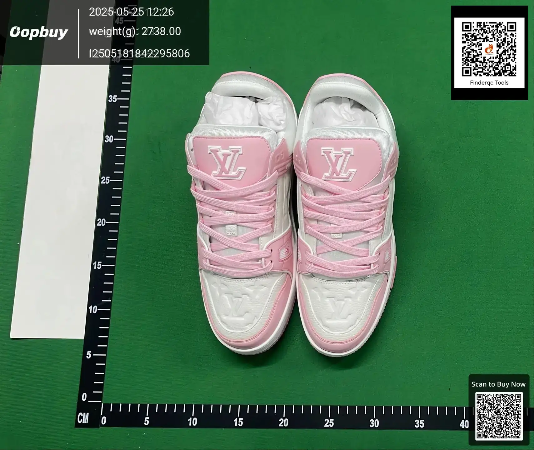 Louis Vuitton LV Trainer White Pink