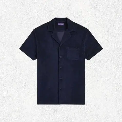 Ralph Lauren Purple Label Camp Collar Shirt Navy