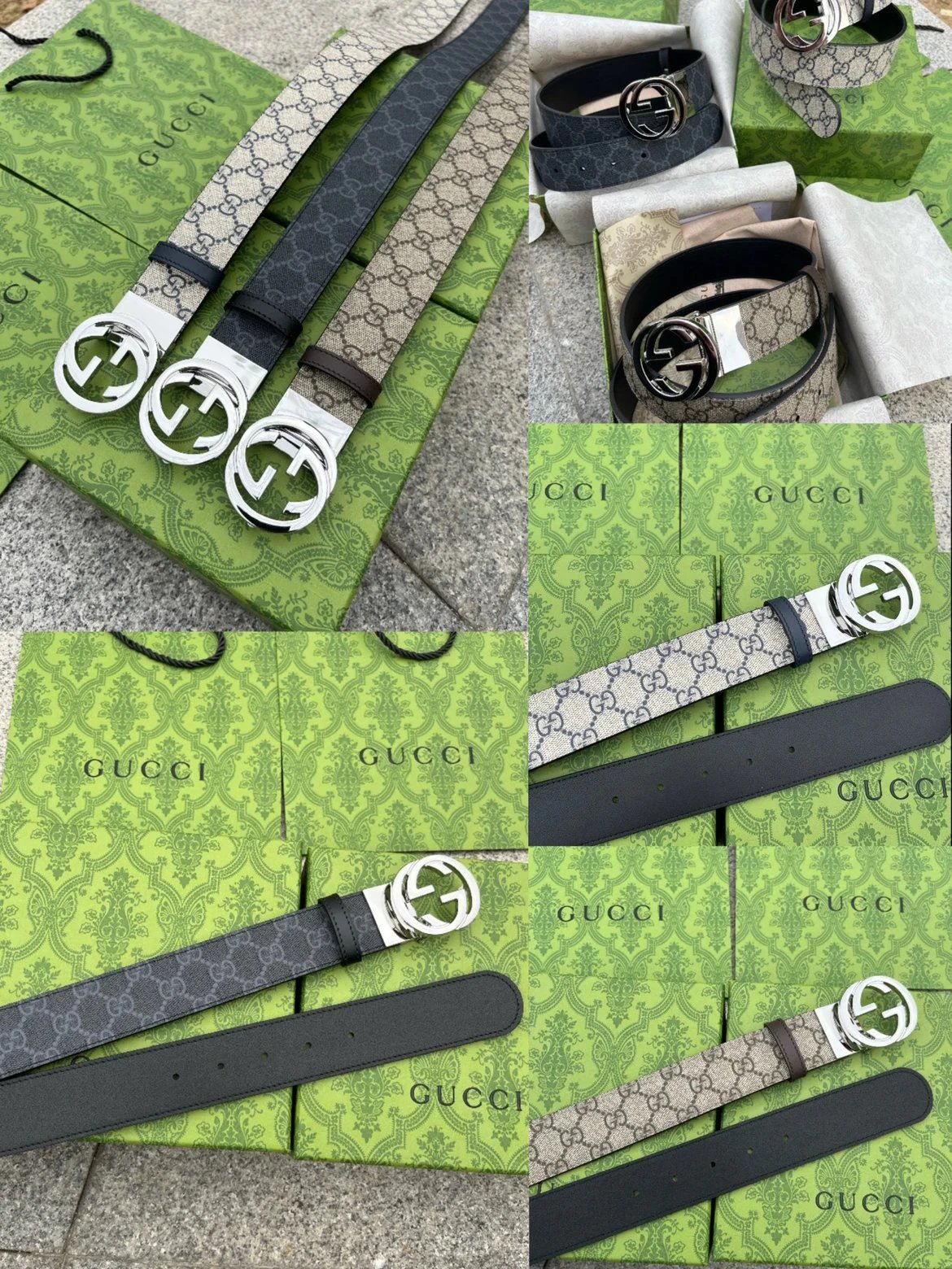 GG Supreme Reversible canvas belt 3.7cm No.473030 WhatsApp+8615813376059