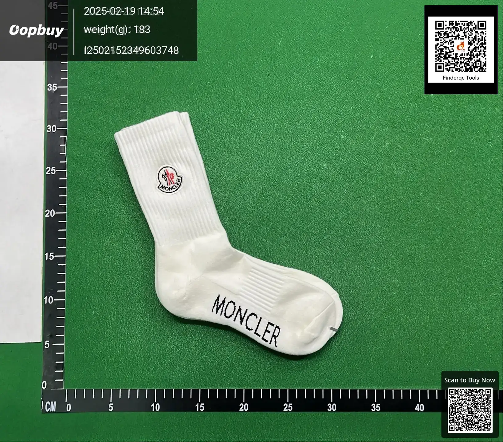 Moncler white cotton socks