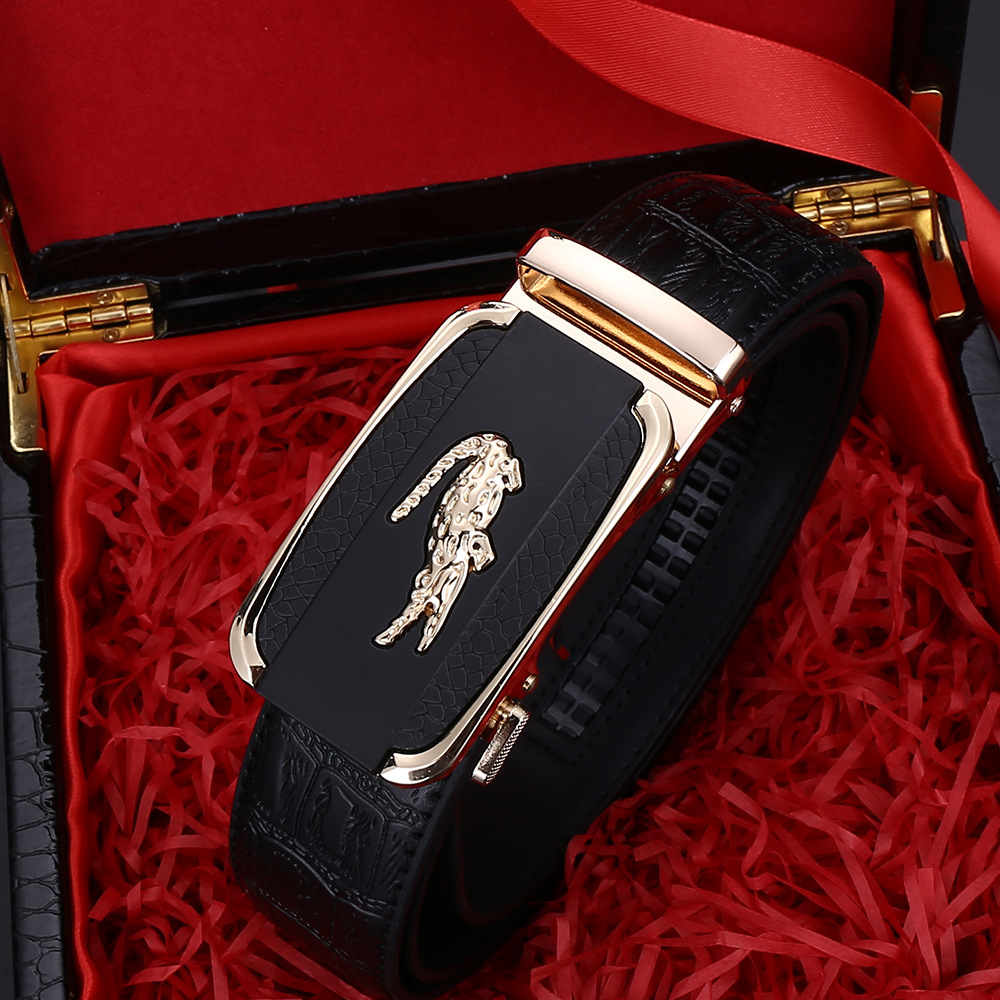 Men's Belt Wholesale Imitation Leather Men's Leather Belt Tactical Pants Belt Men's Wide Automatic Buckle Crocodile Skin Pattern Belt