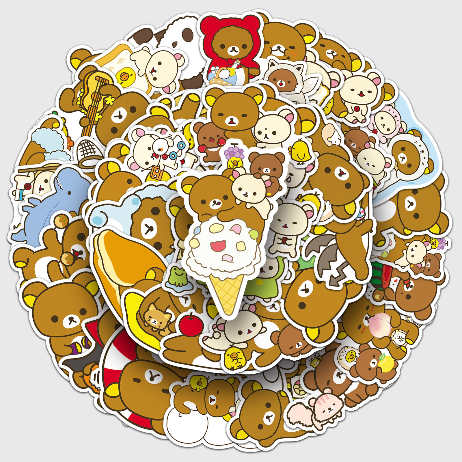 50 pieces of easy bear graffiti stickers personalized cross-border cartoon cute goo card decorative mobile phone shell cup creative stickers