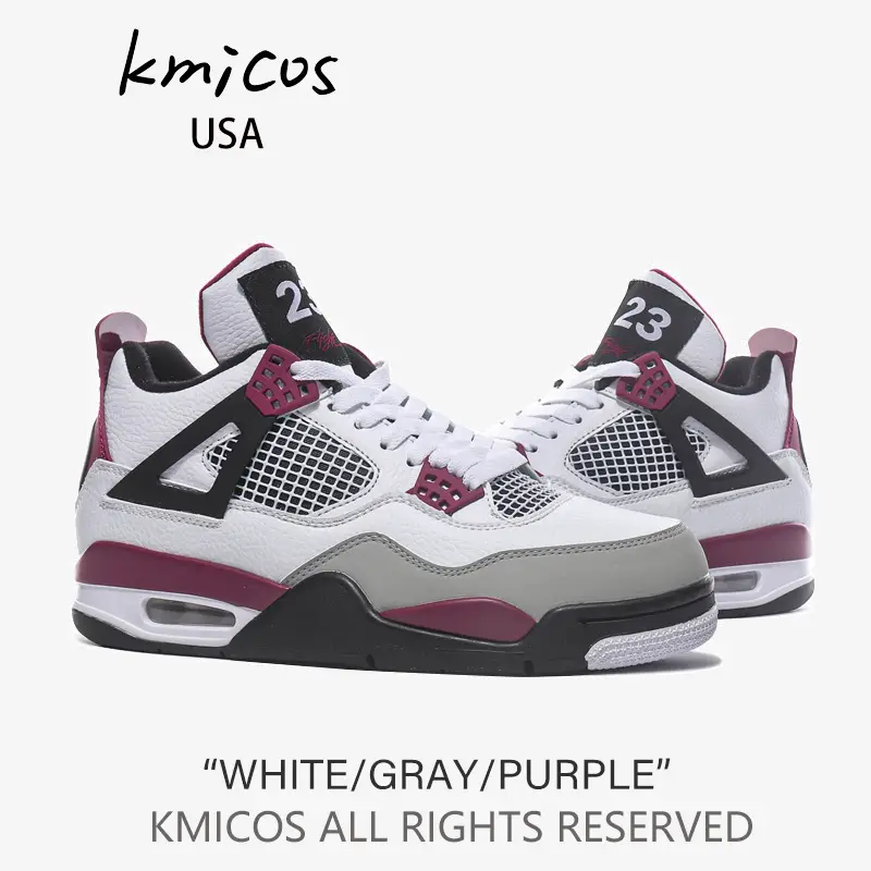 Aj4 Kmicos Official Website Air Men's and Women's Shoes Paris Summer Cushioning Leather Joe 4 Basketball Sports Couple Shoes