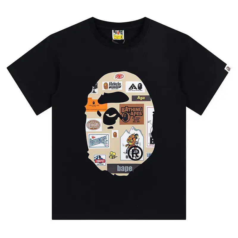 Fashionable Brand Cross-Border Wholesale Supply Export 260g Top T-Shirt Heavyweight Bape Ape Head Shark Short-Sleeved T-Shirt 1