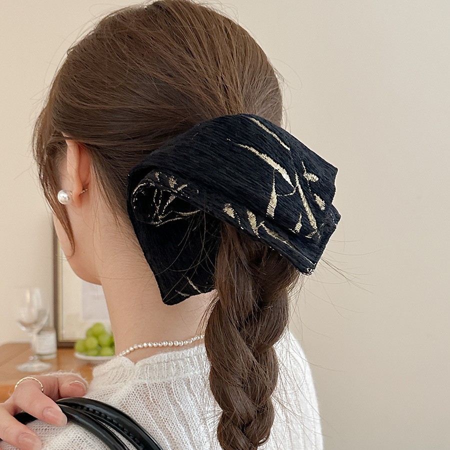Embroidery New Chinese Square Antique Classical Jacquard Large Intestine Hair Ring Hair Rope Texturable Hair Rope New Hair Accessories