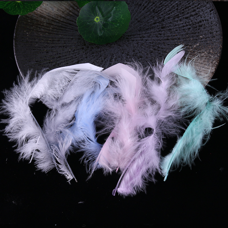 Fire piece feather turkey feather DIY material jewelry accessories crafts decoration car pendant funny cat stick decoration