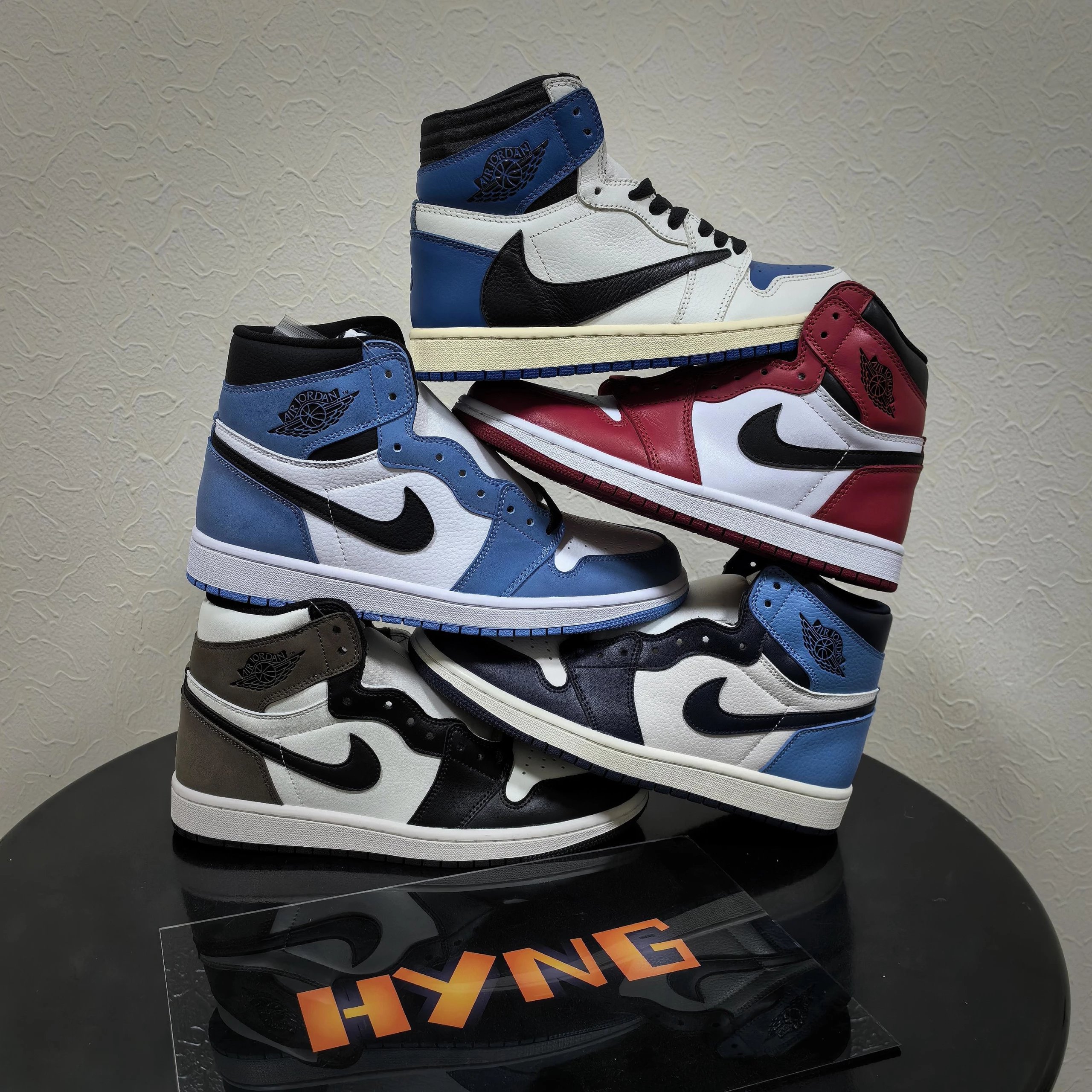 AJ1头层皮高帮AJ1倒钩黑曜石手稿刮刮乐乔1AJ1高帮男女运动鞋篮球鞋