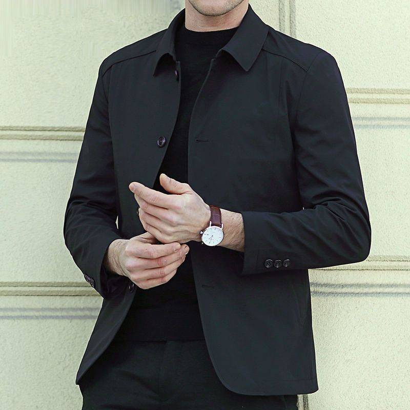 High-End Men's Jacket Similar to the Pickup Truck Style, Spring and Autumn Business Casual Lapel Button-Up Top for Middle-Aged and Elderly, Available for Dropshipping
