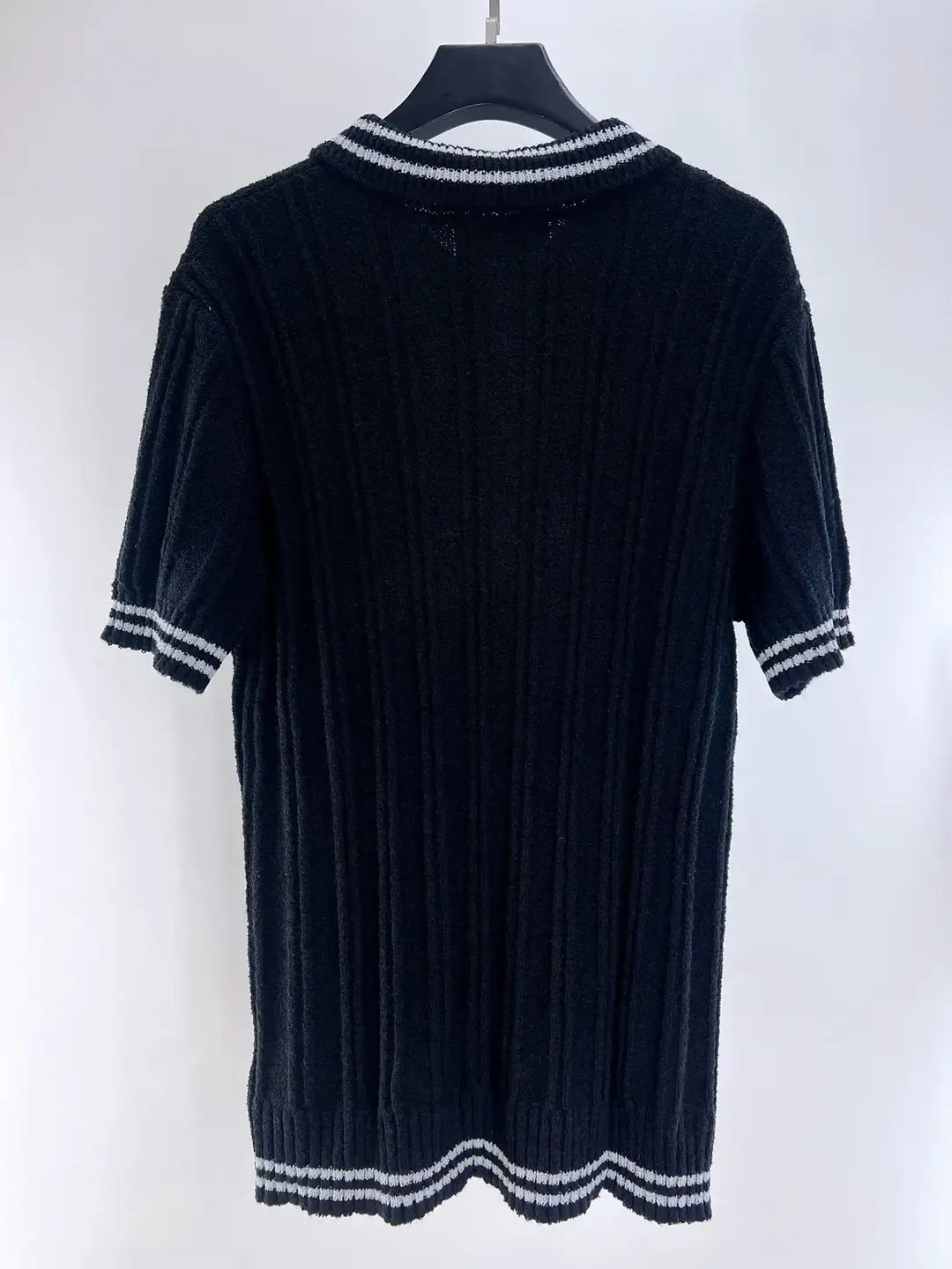 Casablanca Color Block Stripes letter Short Sleeve Knitting Sweater