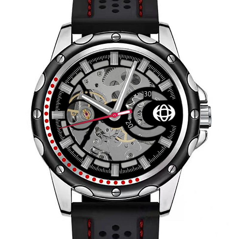 Gucamel men's watch men's automatic hollow mechanical watch silicone strap sports fashion men's watch wholesale delivery