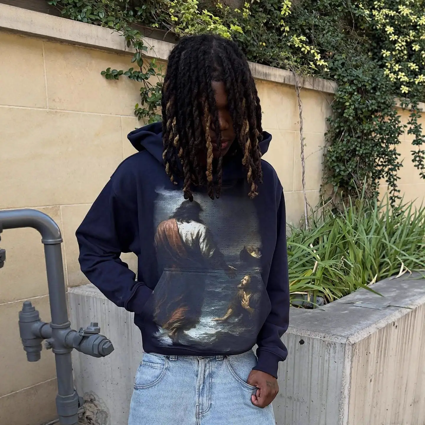 2025 European and American Autumn and Winter New Harajuku Retro Trendyy Printed Fashion Hooded Pullover Sweatshirt for Men and Women