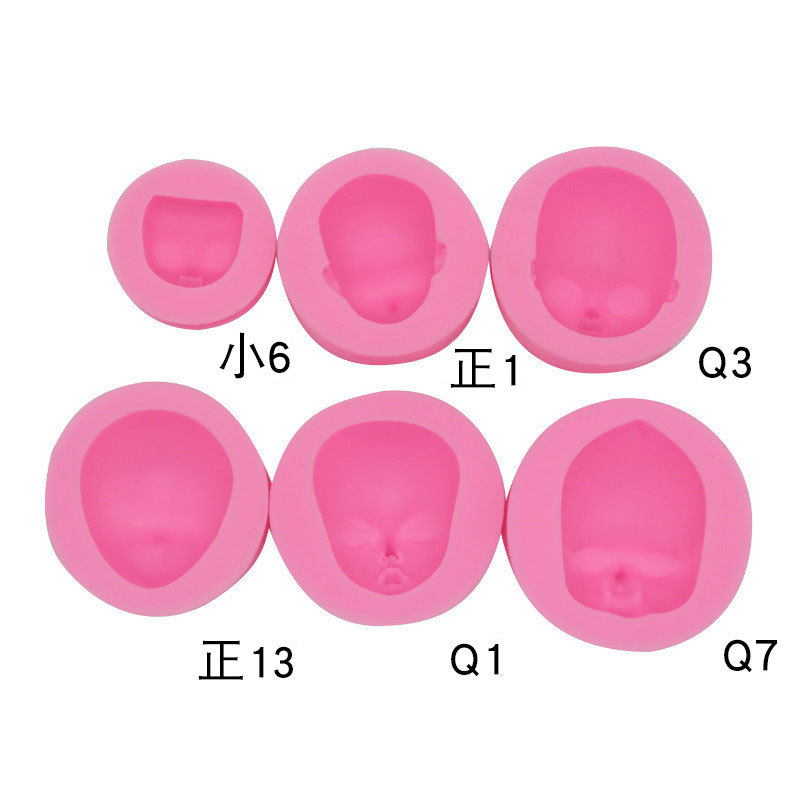 6 Cute Silicone Face Clay Soft Pottery Doll Face Model Clay Flip Sugar Face Mask Hand-made Model Face Model