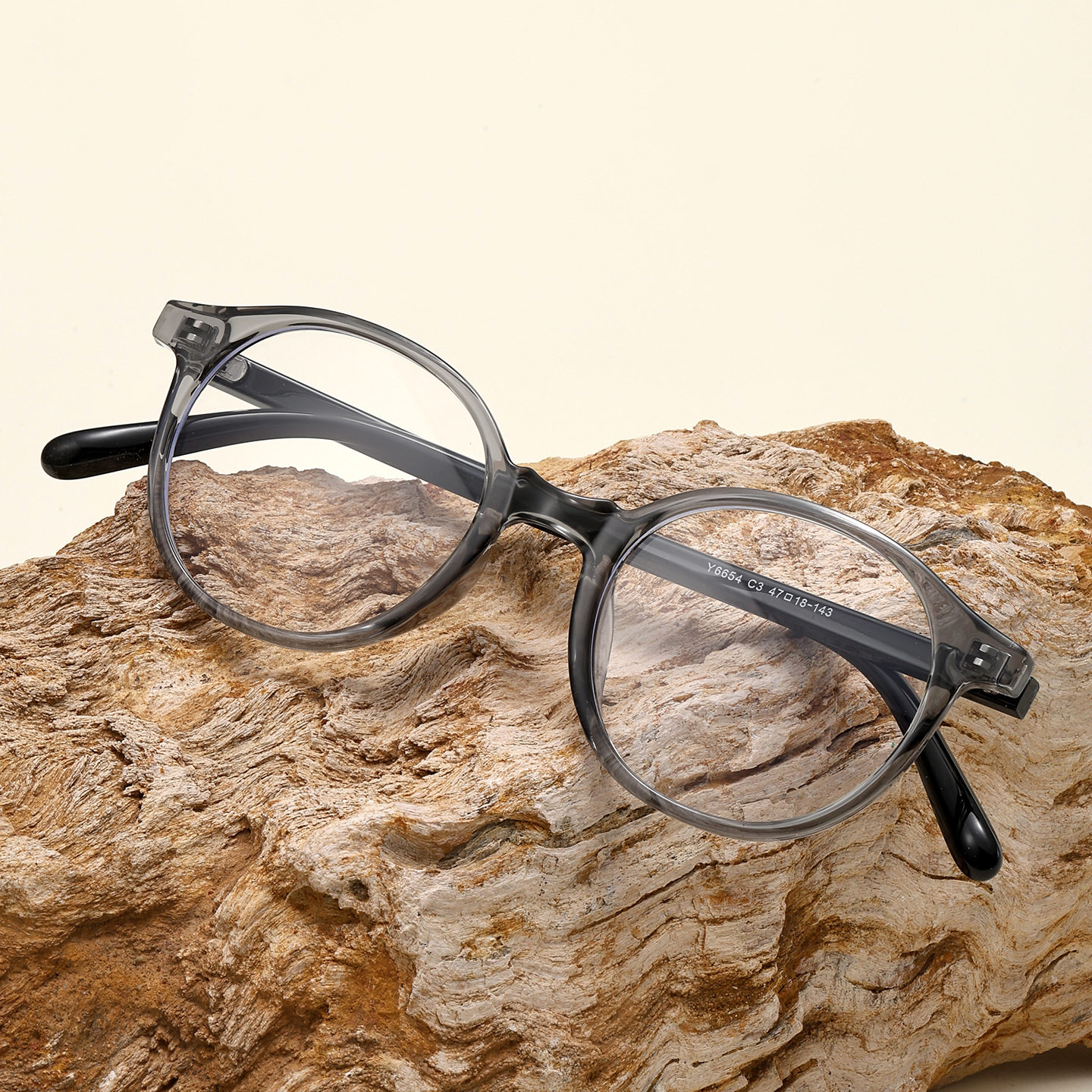 Korean Retro Tr Eyeglass Frames for Women, Small Round Frame 47, 6654, Artistic Nerd Style, Early Morning No-Makeup Glasses, Versatile for Commuting