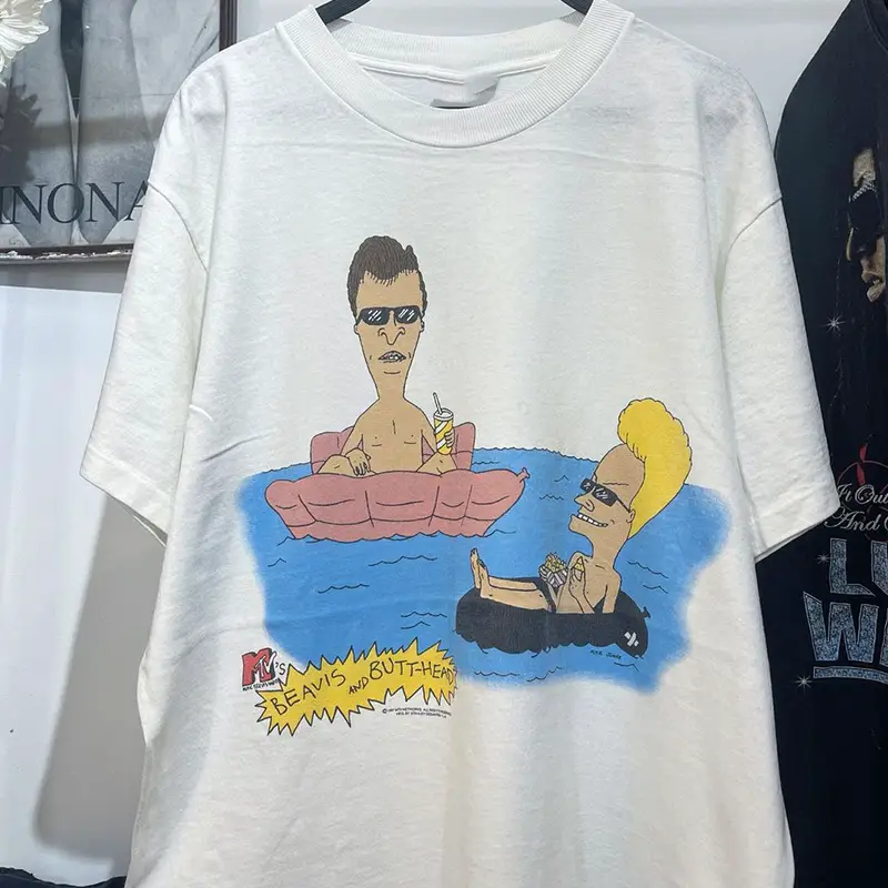 Beavis and Butt-Head Short-Sleeve Creative Illustration Trendy American-Style T-Shirt