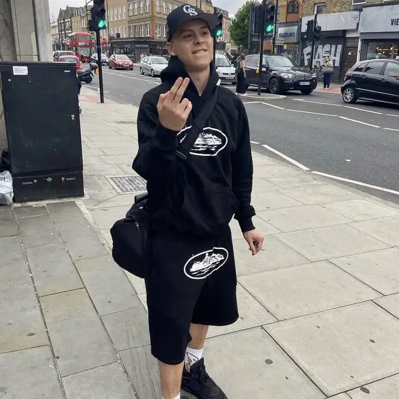 Drill Style American Street Hip Hop Devil Island Print Shorts Men's Trendy Loose Niche Style High Street Half Length Sweatpants