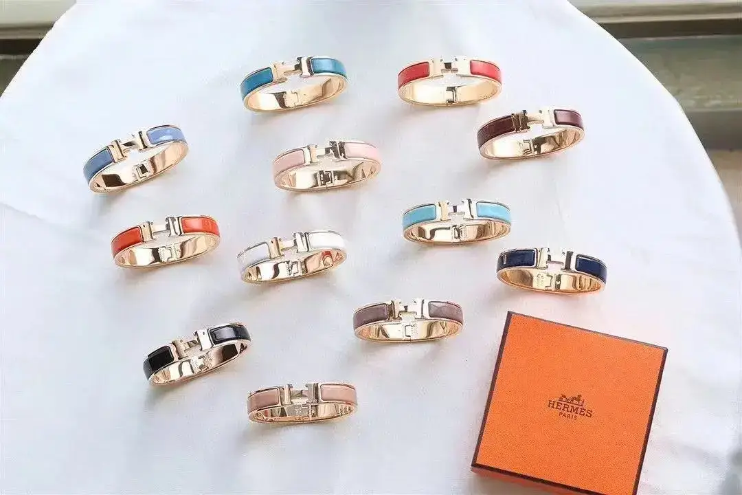 Hermes Enamel Bracelet Gold