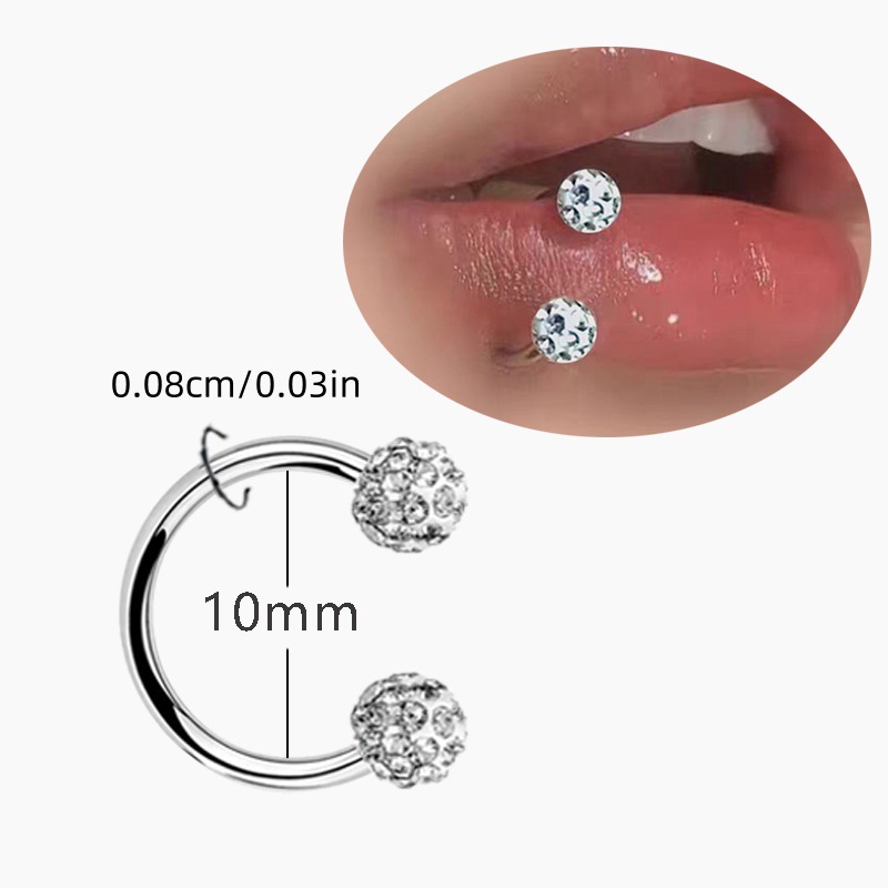 Cross-border e-commerce direct sales Europe and the United States C- type external thread mud drill ball lip nail lip ring C- type ring horseshoe rod nose ring nose nail