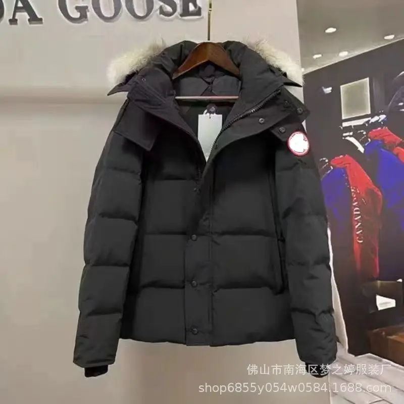 Foreign Trade High-end Goose Home 29 Pocket Men's and Women's Parker Thickened Vertical Collar Couples Hooded Warm Windproof Jacket Cotton-padded Jacket Fashionable
