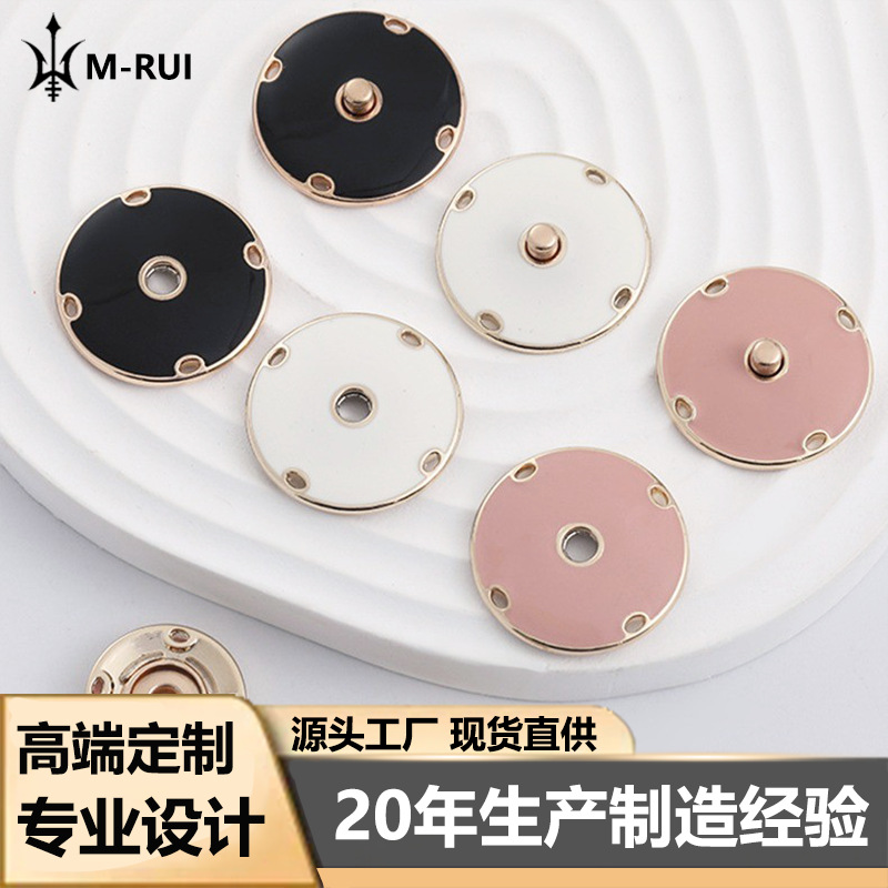 Xiaoxiang Metal Hidden Button High-end Coat Large Cashmere Plush Top Women's Invisible Clothes Snap Button