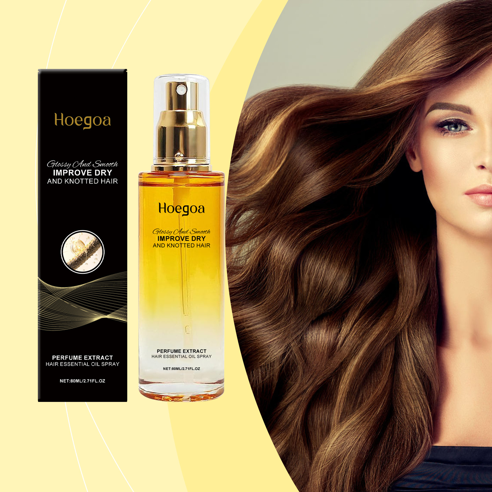HOEGOA Soft Hair Care Essence Oil Gentle Nourishing Smooth Hair Hair Refreshing Daily Hair Care