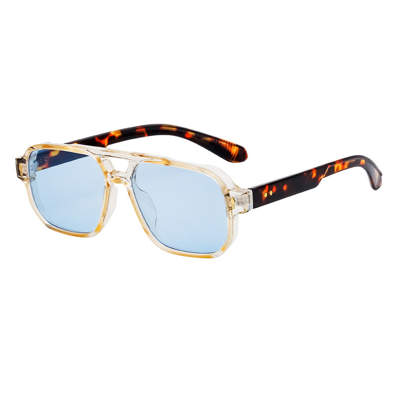 New European and American Retro Fashionable Double Beam Sunglasses Ins Outdoor Driving Ride Sunscreen Casual Simple Sunglasses Trendy