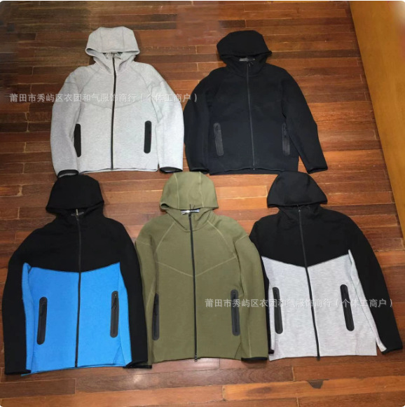 2024 Spring and Autumn Casual Sports Breathable Cotton Double Side Zipper Pocket Hooded Men's Multicolor 922 Jacket